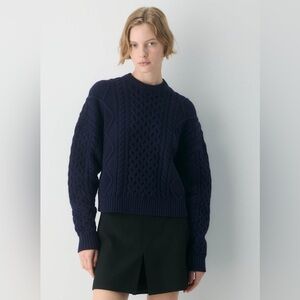 NWT Aritzia 100% wool crew neck sweater navy blue S